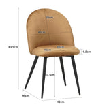 ALBATROS Designer Esszimmerstuhl CAPO | 4er Set | Schwarz, Braun, Grau, Beige, Türkis, Blau, Pink | Samt Bezug