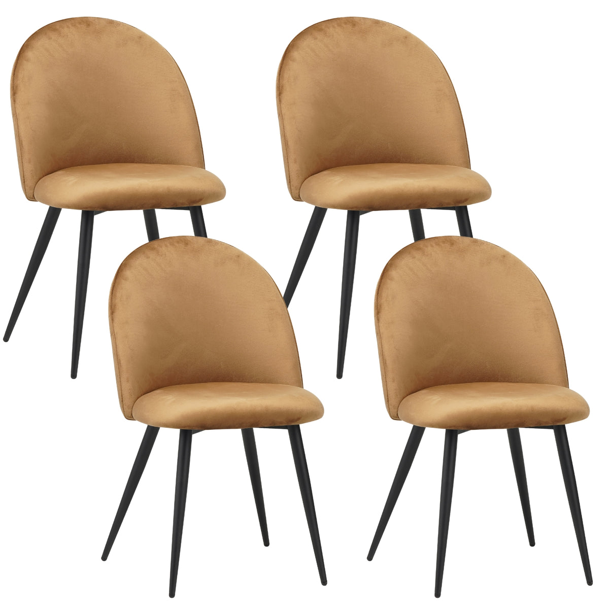 ALBATROS Designer Esszimmerstuhl CAPO | 4er Set | Schwarz, Braun, Grau, Beige, Türkis, Blau, Pink | Samt Bezug