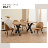 ALBATROS Designer Esszimmerstuhl CAPO | 4er Set | Schwarz, Braun, Grau, Beige, Türkis, Blau, Pink | Samt Bezug