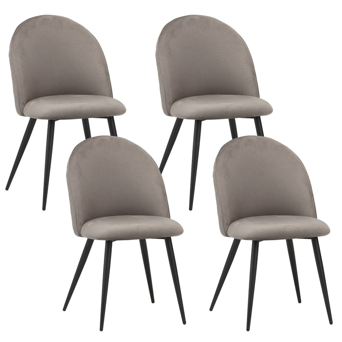 ALBATROS Designer Esszimmerstuhl CAPO | 4er Set | Schwarz, Braun, Grau, Beige, Türkis, Blau, Pink | Samt Bezug