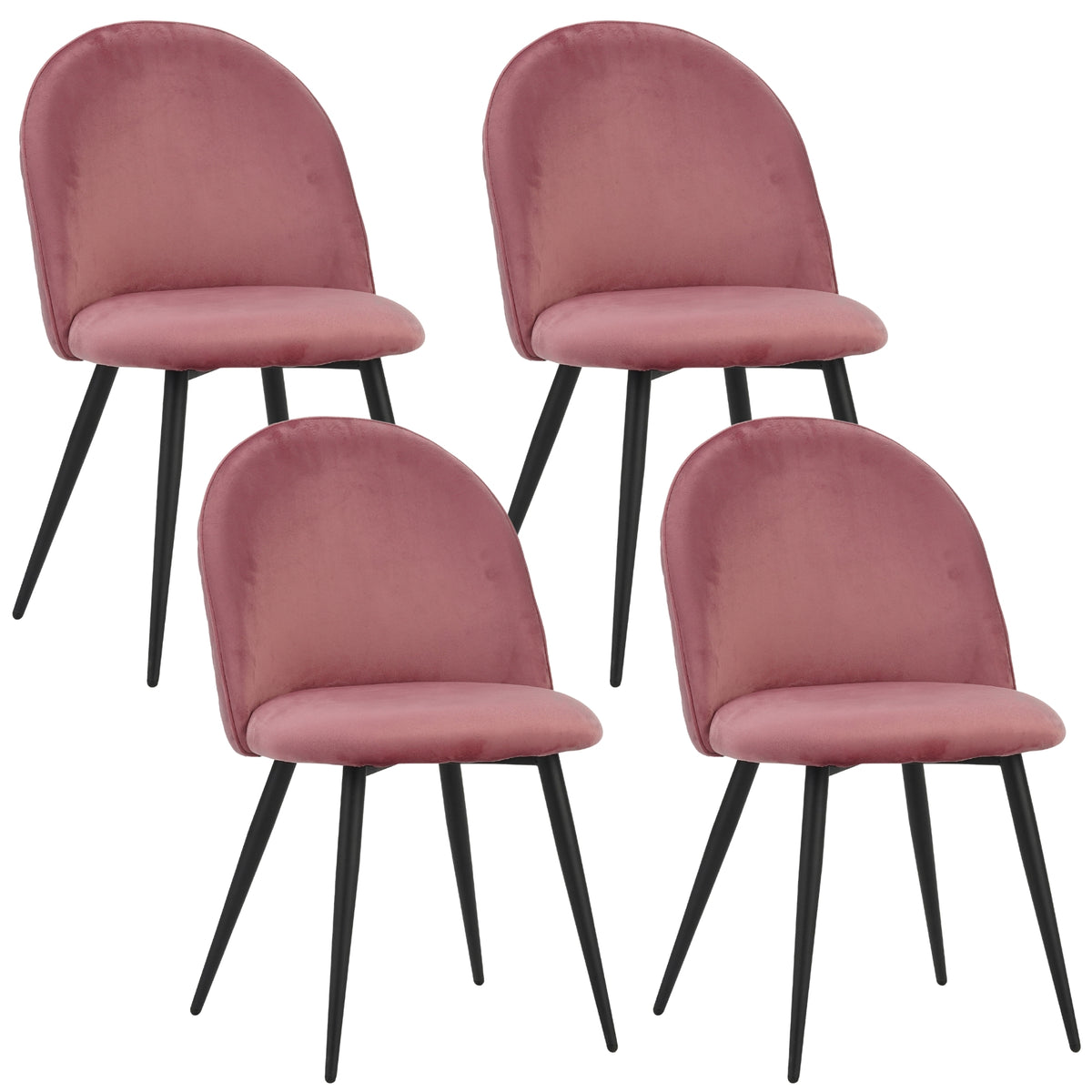 ALBATROS Designer Esszimmerstuhl CAPO | 4er Set | Schwarz, Braun, Grau, Beige, Türkis, Blau, Pink | Samt Bezug
