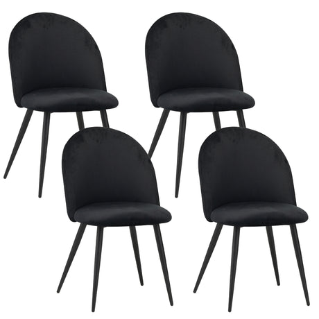ALBATROS Designer Esszimmerstuhl CAPO | 4er Set | Schwarz, Braun, Grau, Beige, Türkis, Blau, Pink | Samt Bezug