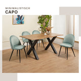 ALBATROS Designer Esszimmerstuhl CAPO | 4er Set | Schwarz, Braun, Grau, Beige, Türkis, Blau, Pink | Samt Bezug