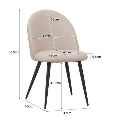 ALBATROS Designer Esszimmerstuhl CAPO | 4er Set | Schwarz, Grau, Beige | Stoff Bezug
