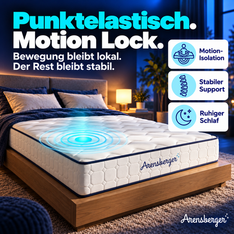 Arensberger LENA Taschenfederkernmatratze – 21 cm, H3, Memoryschaum