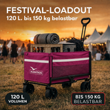 Albatros Bollerwagen Rosa klappbar 120L mit Flaschenöffner & Getränkehalter