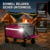 Albatros Bollerwagen Rosa klappbar 120L mit Flaschenöffner & Getränkehalter