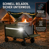 Albatros Bollerwagen Grün klappbar 120L mit Flaschenöffner & Getränkehalter