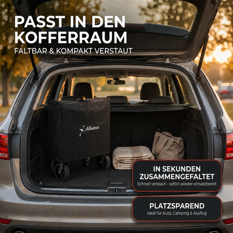 Albatros Bollerwagen klappbar 120L mit Flaschenöffner & Getränkehalter