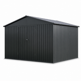 Albatros Gerätehaus 5XL | Anthrazit RAL 7016 | 339,6x375,3x199,6cm | abschließbar inkl. Schloss & Haken | Gartenhaus aus verzinktem wetterfestem Metall | Geräteschuppen für Garten & Geräte