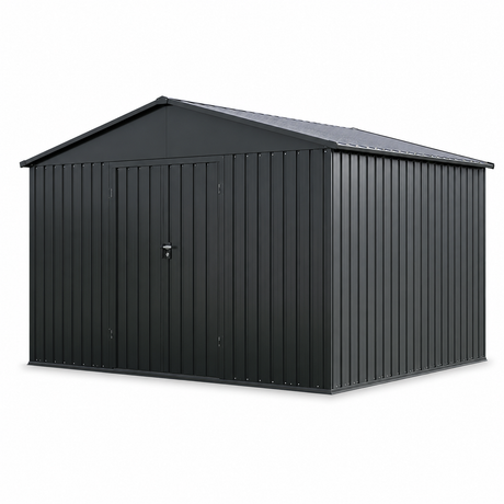 Albatros Gerätehaus 5XL | Anthrazit RAL 7016 | 339,6x375,3x199,6cm | abschließbar inkl. Schloss & Haken | Gartenhaus aus verzinktem wetterfestem Metall | Geräteschuppen für Garten & Geräte