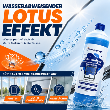 Sommertal Glasreiniger mit Lotuseffekt 1L Konzentrat 1:200