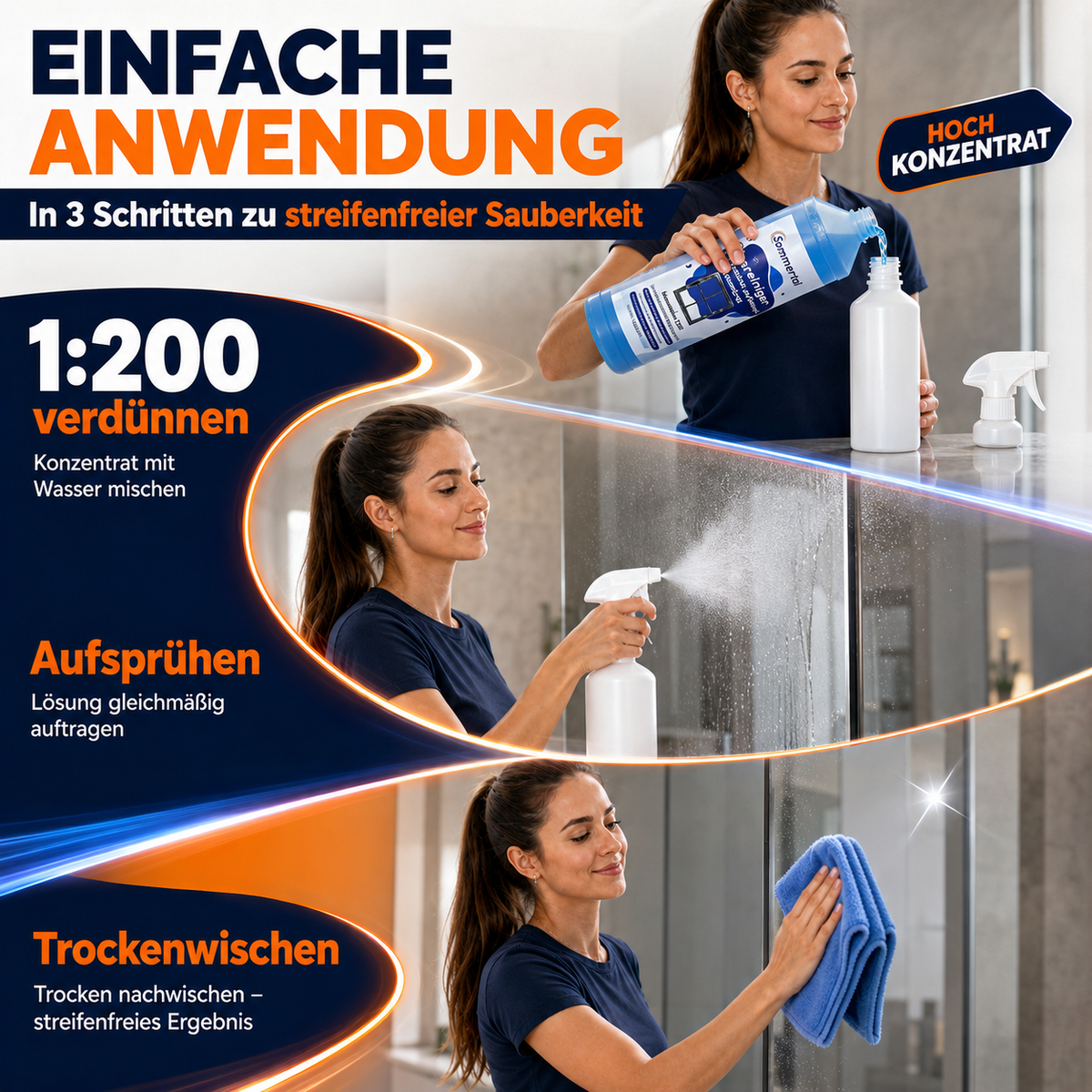Sommertal Glasreiniger mit Lotuseffekt 1L Konzentrat 1:200