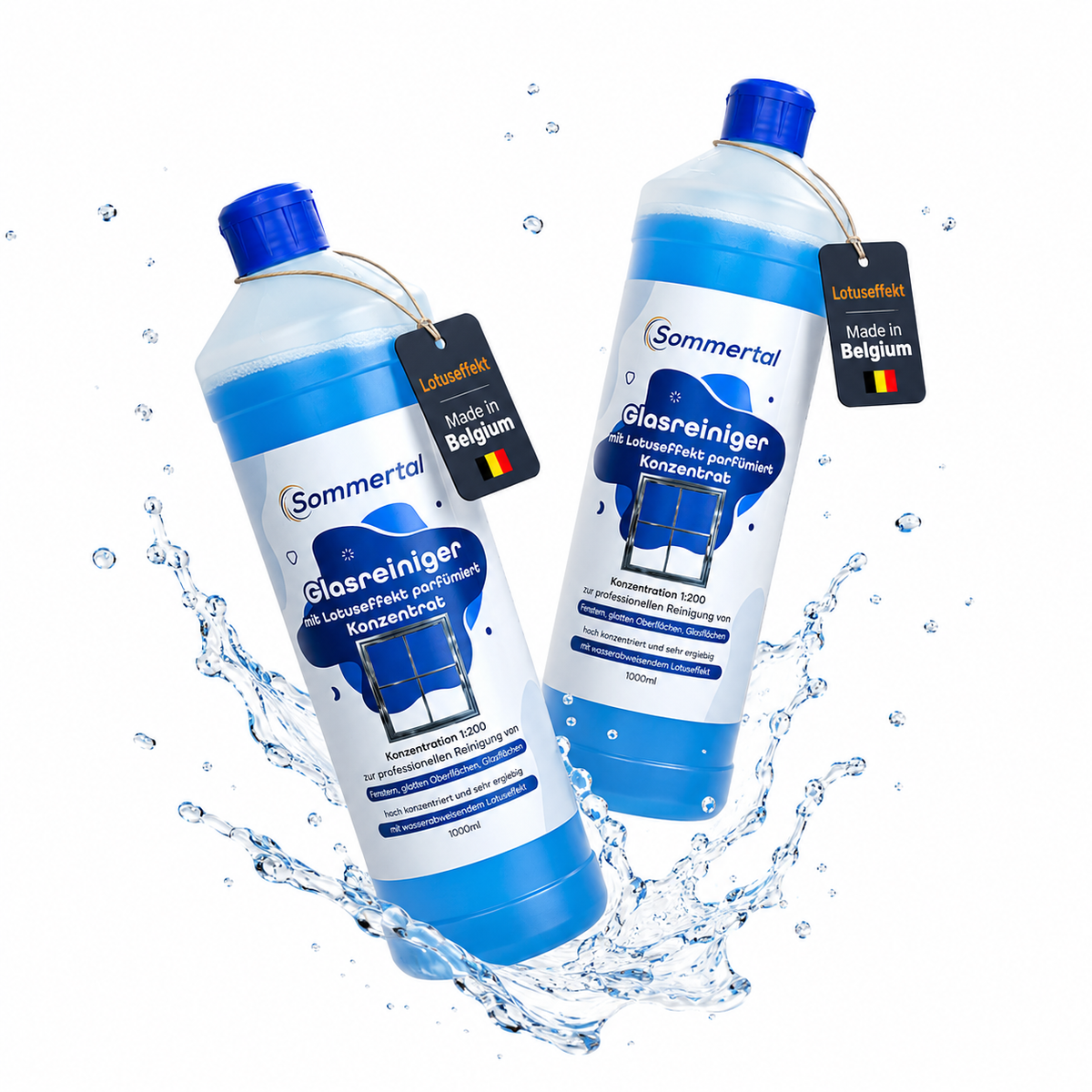 Sommertal Glasreiniger mit Lotuseffekt 2x 1L Konzentrat 1:200