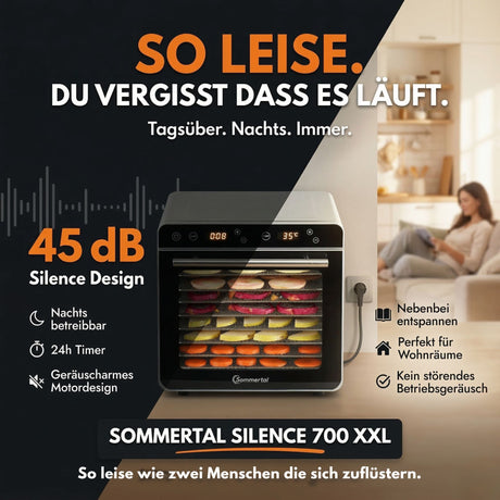 Sommertal Dörrautomat Silence 700 XXL inkl. 8 Edelstahl Dörrgitter