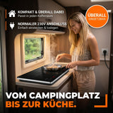 Sommertal Induktionskochfeld  Tragbar Super-Slim Design bis 240 °C mit 4h Timer