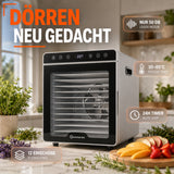 Sommertal Dörrautomat Silence 800 | 12 Edelstahl-Einschübe, 800 Watt, 30–85°C, 24h Timer
