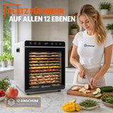 Sommertal Dörrautomat Silence 800 | 12 Edelstahl-Einschübe, 800 Watt, 30–85°C, 24h Timer