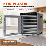 Sommertal Dörrautomat Silence 800 | 12 Edelstahl-Einschübe, 800 Watt, 30–85°C, 24h Timer