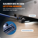 Akku Staubsauger VARIO150 | 3in1 Gerät | 3-Stufen Turbosauger mit 45min Laufzeit und Schnellladen | für 300m² | Teppich Hartböden Tierhaare | Kabellos | Stabstaubsauger