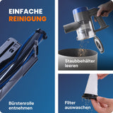 Akku Staubsauger VARIO150 | 3in1 Gerät | 3-Stufen Turbosauger mit 45min Laufzeit und Schnellladen | für 300m² | Teppich Hartböden Tierhaare | Kabellos | Stabstaubsauger