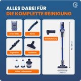 Akku Staubsauger VARIO150 | 3in1 Gerät | 3-Stufen Turbosauger mit 45min Laufzeit und Schnellladen | für 300m² | Teppich Hartböden Tierhaare | Kabellos | Stabstaubsauger