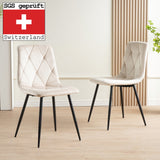 ALBATROS Designer Esszimmerstuhl DORA | 4er Set | Anthrazit, Grau, Beige | Samt Bezug