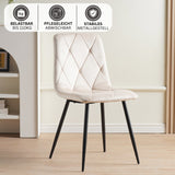 ALBATROS Designer Esszimmerstuhl DORA | 4er Set | Anthrazit, Grau, Beige | Samt Bezug