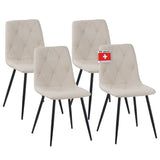 ALBATROS Designer Esszimmerstuhl DORA | 4er Set | Schwarz, Grau, Beige | Stoff Bezug