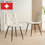 ALBATROS Designer Esszimmerstuhl DORA | 4er Set | Schwarz, Grau, Beige | Stoff Bezug