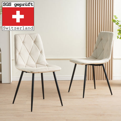 ALBATROS Designer Esszimmerstuhl DORA | 4er Set | Schwarz, Grau, Beige | Stoff Bezug