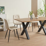 ALBATROS Designer Esszimmerstuhl DORA | 4er Set | Schwarz, Grau, Beige | Stoff Bezug