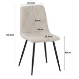 ALBATROS Designer Esszimmerstuhl DORA | 4er Set | Schwarz, Grau, Beige | Stoff Bezug