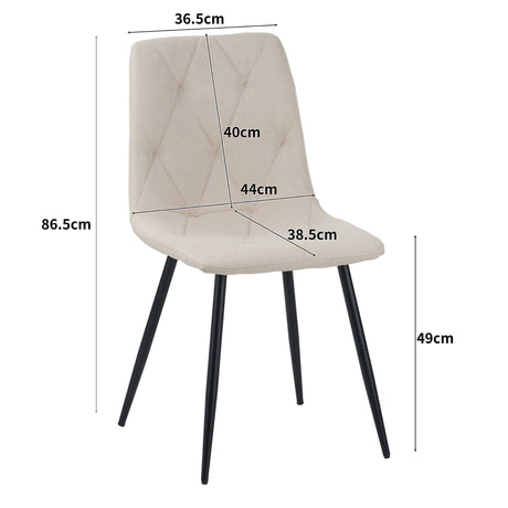ALBATROS Designer Esszimmerstuhl DORA | 4er Set | Schwarz, Grau, Beige | Stoff Bezug