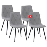 ALBATROS Designer Esszimmerstuhl DORA | 4er Set | Schwarz, Grau, Beige | Stoff Bezug