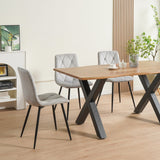 ALBATROS Designer Esszimmerstuhl DORA | 4er Set | Anthrazit, Grau, Beige | Samt Bezug