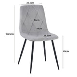 ALBATROS Designer Esszimmerstuhl DORA | 4er Set | Anthrazit, Grau, Beige | Samt Bezug