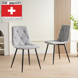 ALBATROS Designer Esszimmerstuhl DORA | 4er Set | Schwarz, Grau, Beige | Stoff Bezug