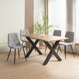 ALBATROS Designer Esszimmerstuhl DORA | 4er Set | Schwarz, Grau, Beige | Stoff Bezug