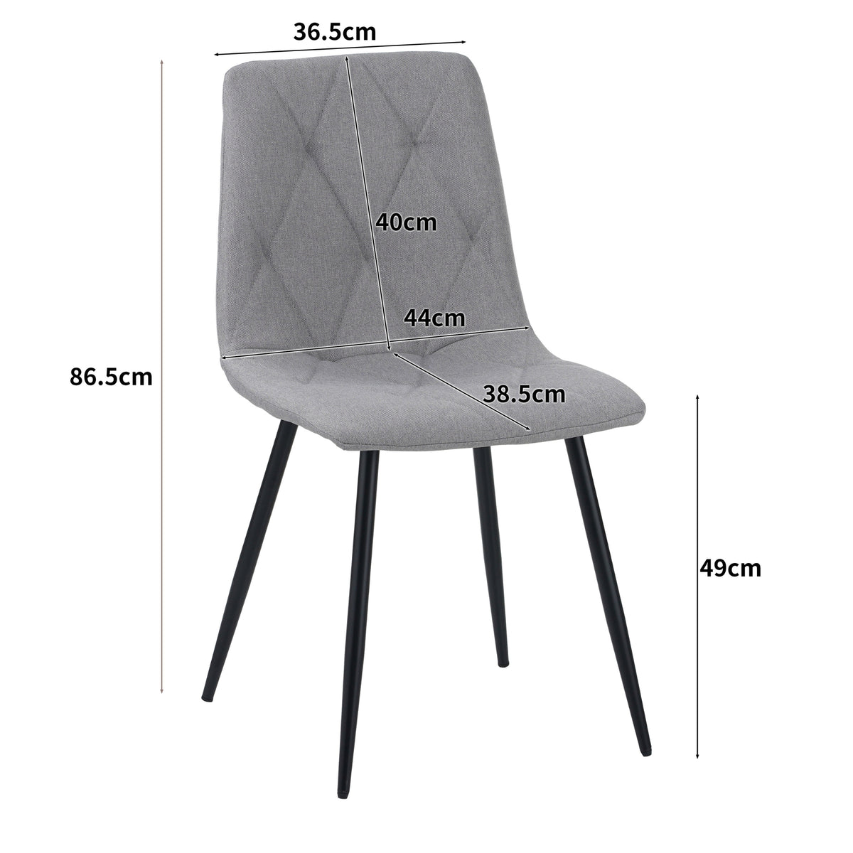 ALBATROS Designer Esszimmerstuhl DORA | 4er Set | Schwarz, Grau, Beige | Stoff Bezug
