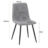 ALBATROS Designer Esszimmerstuhl DORA | 4er Set | Schwarz, Grau, Beige | Stoff Bezug