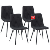 ALBATROS Designer Esszimmerstuhl DORA | 4er Set | Schwarz, Grau, Beige | Stoff Bezug