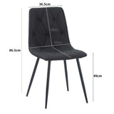 ALBATROS Designer Esszimmerstuhl DORA | 4er Set | Schwarz, Grau, Beige | Stoff Bezug