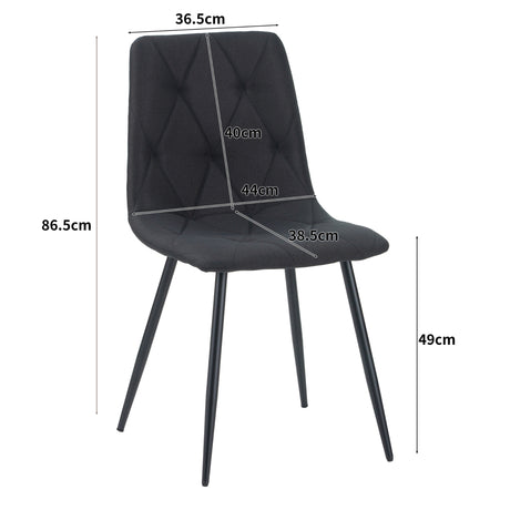 ALBATROS Designer Esszimmerstuhl DORA | 4er Set | Schwarz, Grau, Beige | Stoff Bezug