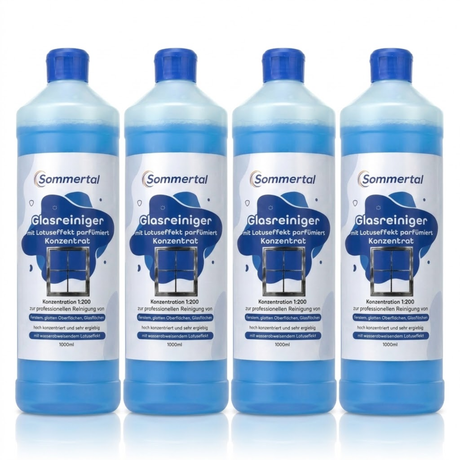Sommertal Glasreiniger mit Lotuseffekt 4x 1L Konzentrat 1:200