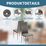 ALBATROS Designer Esszimmerstuhl DIAMOND | 4er/6er Set | Schwarz, Grau, Weiß | Kunstleder Bezug
