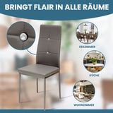 ALBATROS Designer Esszimmerstuhl DIAMOND | 4er/6er Set | Schwarz, Grau, Weiß | Kunstleder Bezug