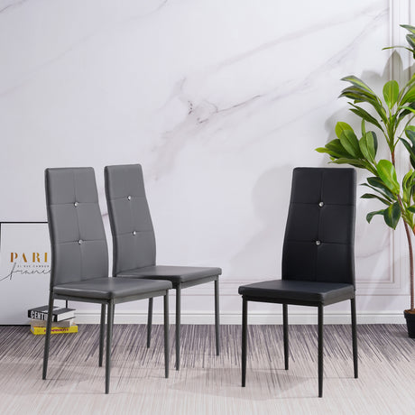 ALBATROS Designer Esszimmerstuhl DIAMOND | 4er/6er Set | Schwarz, Grau, Weiß | Kunstleder Bezug