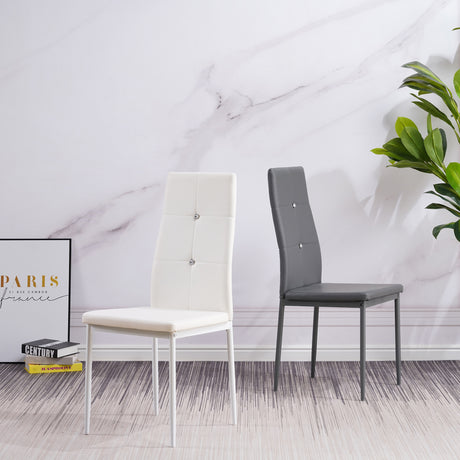 ALBATROS Designer Esszimmerstuhl DIAMOND | 4er/6er Set | Schwarz, Grau, Weiß | Kunstleder Bezug