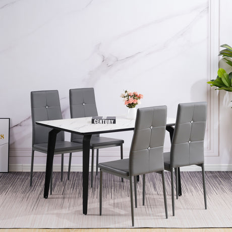 ALBATROS Designer Esszimmerstuhl DIAMOND | 4er/6er Set | Schwarz, Grau, Weiß | Kunstleder Bezug